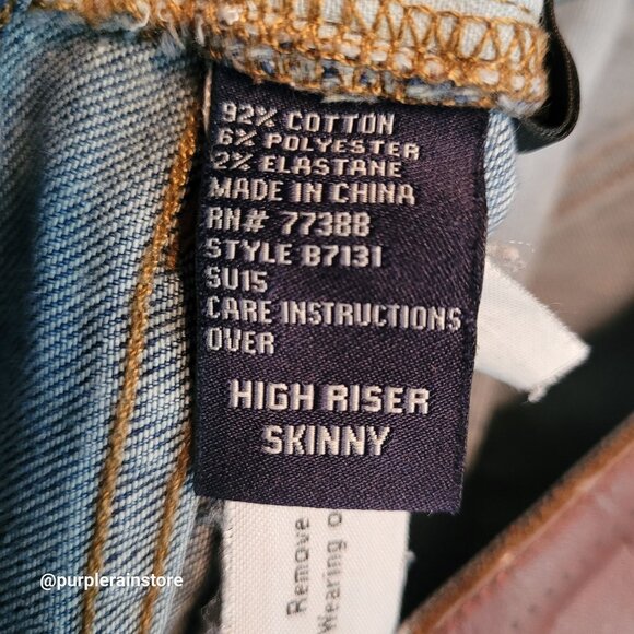 Madewell Jeans 27 High Riser Skinny Davis Wash B7131 Stretch Denim - Picture 5 of 11